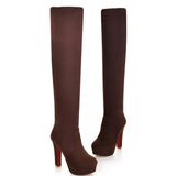 Fashion Female Over The Knee Boots Winter Knee High Boots Women Platform Boots High Heels Long Boots Ladies Shoes Plus Size 43