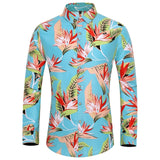 Many styles men long-sleeved plus size 7XL shirt fashion rose plant flower printed shirt Hawaii leisure vacation men's clothing