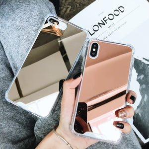 Mirror Phone Case For iPhone 12 pro max 12mini XS MAX XR 7 8 PLUS Back Cover Protector Case For iphone 11 pro max TPU Soft Case