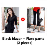 Red Skirt Suit 2 Pieces Set Fashion Business Women Suit Office Ladies Work Wear Uniform Interview Thin Blazer Hlaf Sleeve Top