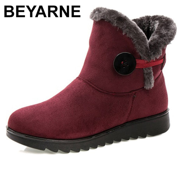 BEYARNE ClassicFashion snow boots warm fur women boots ankle boots winter boots for women winter shoes women shoes women boots