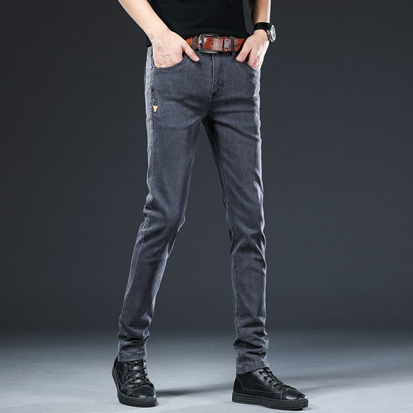 New Cotton Jeans Men High Quality Famous Brand Denim trousers soft mens pants Winter Thick jean fashion