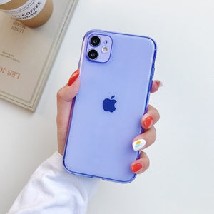 Candy Color Soft Silicone Phone Case For iPhone 12 11 Pro XS Max X XR 6 7 8 Plus SE 2020 Ultra thin Transparent Back Cover Cases