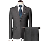 Pure Color Men Formal Suits  Fashion Business Casual Banquet Male Suit Jacket +Vest + Pants Size 6XL 2/3 Piece Suits for Wedding