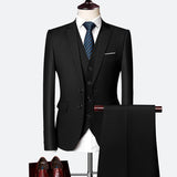 Free tie Suit Male 3 Piece Set Business Men's Suits Large Size Boutique Suit Slim 2020 High-end Formal Fit Party Wedding Regular