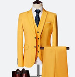 Free tie Suit Male 3 Piece Set Business Men's Suits Large Size Boutique Suit Slim 2020 High-end Formal Fit Party Wedding Regular