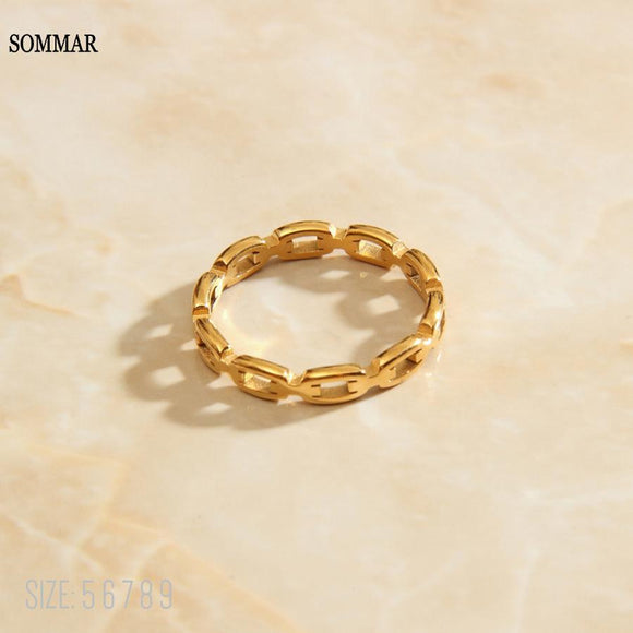 SOMMAR Trendy 18KGP  Gold color ring HOT  selling  summer female  for women circular opal christmas gift