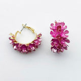 Wgoud New Design Brand Colorful Metal Flower Hoop Earring For Women Fashion Personality Colorful Floral Jewelry Gift