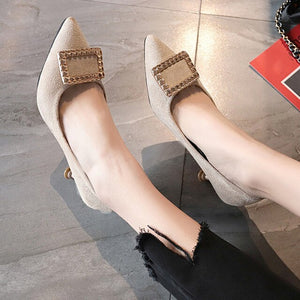 Womail 2019 Women Ladies Fashion Pointed Toe Causal Single Work Shoes High Heeled Shoes Casual Shoes Heel Walk Shoes Outdoor