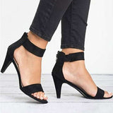 Spring Women Pumps Sandals Thin High Heel Open Toe Zipper Suede Leopard Platform Office Ladies Sandal Shoes Sapato Feminino