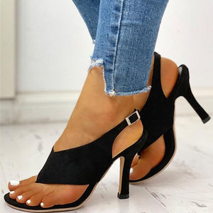 Elegant High Heels Flip Flops Summer Office Lady Leisure Shoes Women Sandals Female  Zapatos Para Mujer