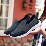 SAGACE Fashion Ladies sneakers womens Patchwork Breathable Flat Bottom Non-Slip sports Shoes Woven Casual Shoes womens Sewing