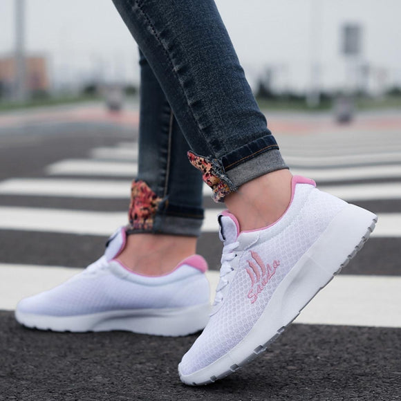 Solid color Casual running shoes for Fashion women Mesh Breathable Shoes Student Running Shoes Comfortable sports shoes#g30