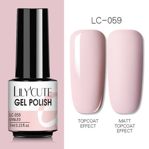 LILYCUTE 7ml Nails Gel Polish Fall Winter Color Long Lasting Hybrid For  Base Top Coat Soak Off UV LED DIY Nail Art Gel