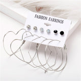 17KM Trendy Pearl Hoop Earrings for Women Fashion Gold Geometirc Circle Butterfly Earrings Brincos Gift Wedding Jewelry