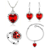 the newest fashion Necklace Earrings darkblue Austrian Crystal rhinestones the heart of ocean Pendant women Jewelry sets