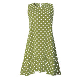 Lossky Women Summer Dress Polka Dot Chiffon Sleeveless Beach Mini Casual Yellow Sundress 2021 Fashion Plus Size Dress For Women