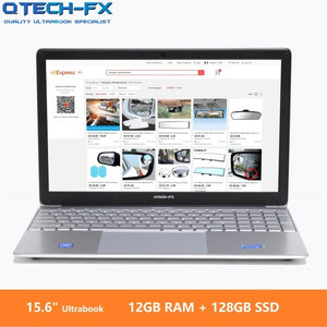 15.6" Ultrabook CPU Intel 4 core 12GB RAM 512GB SSD Fast 128G/256/320GB Backlit Arabic HebrewAZERTY Spanish Russian Keyboard
