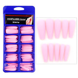 WAKEFULNESS 100Pcs/Set Colorful Matte Fake Nail Art Tips Long Ballerina Coffin Nails ABS Full Cover Fasle Nails Manicure Tools