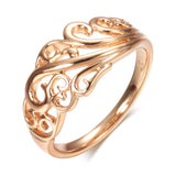 Kinel 2020 New Boho Hollow Flower 585 Rose Gold Ring for Women Ethnic Wedding Party Bride Rings Fine Jewelry