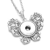 New Snap Button Jewelry Necklaces Crystal Rhinestone Flower Owl 18mm Snap Necklace DIY Snap Jewelry Necklace Pendant