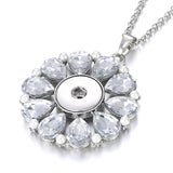 New Snap Button Jewelry Necklaces Crystal Rhinestone Flower Owl 18mm Snap Necklace DIY Snap Jewelry Necklace Pendant