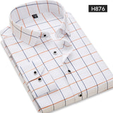 Men's Long Sleeve Print Plaid Shirt Spring Summer Slim Fit Dress Shirts Brand Male Clothing M-5XL