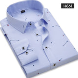 Men's Long Sleeve Print Plaid Shirt Spring Summer Slim Fit Dress Shirts Brand Male Clothing M-5XL