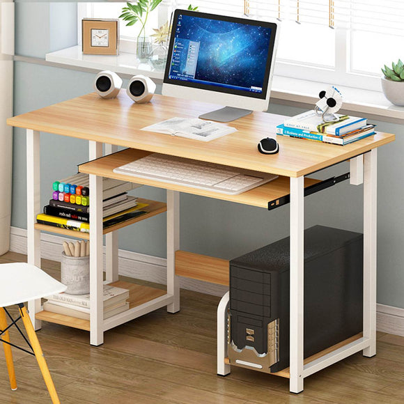 Large Wood Computer Desk Laptop Desk Writing Table Study Desk with Shelves Office Furniture PC Laptop Workstation Home