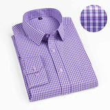 New  Autumn Men Shirt Plus Size Slim Fit 45% Cotton Plaid Men Dress Shirts Regular Long Sleeve Men's Business Casual Shirt