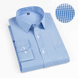 New  Autumn Men Shirt Plus Size Slim Fit 45% Cotton Plaid Men Dress Shirts Regular Long Sleeve Men's Business Casual Shirt