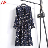 Plus Size Women's Clothing Long Sleeve Chiffon Shirt Dresses For Women Red Bow Floral Club Party Autumn Winter 2020 Woman