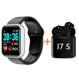 2021 Electronic Watch Blood Pressure Monitor Women Men Kids Smart Clock D20 Waterproof Sport Wristband Clock Add headset