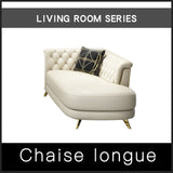 Luxury Modern Leather Sofa Chaise Sets Golden Metal For Living Room Chair Home Furniture