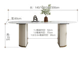 Dining table small family light luxury furniture Nordic style rectangular Marble Slate dining table