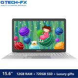 15.6 Notebook 12G RAM 360/720G SSD Fast CPU Celeron 4 Core Laptop Business Student Thin Arabic AZERTY Spanish Russian Keyboard