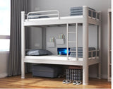 Double bed modern simple iron art double bed school dormitory apartment bed high and low bed staff iron frame bed upper and lowe