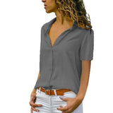 Women White Blouses Basic Selling Button Solid 2019 Autumn Long Sleeve Shirt Female Chiffon Women's Slim Clothing Plus Size Tops