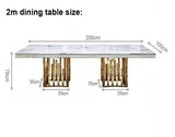Rama Dymasty stainless steel Dining Room Set Home Furniture modern marble dining table ,rectangle table