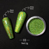 1 Box Hot Sale Holographics Nail Powders Laser Shiny Nail Glitters Dust Decorations For Nail Art Chrome Pigment DIY Accessories