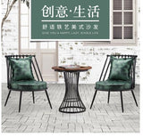 Iron sofa northern Europe simple modern balcony milk tea shop table and chair net red ins women's clothing shop small sofa