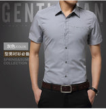2021 Summer New Men's Shirt Brand Luxury Men Cotton Short Sleeves Dress Shirt Turn-down Collar Cardigan Shirt Men Clothes