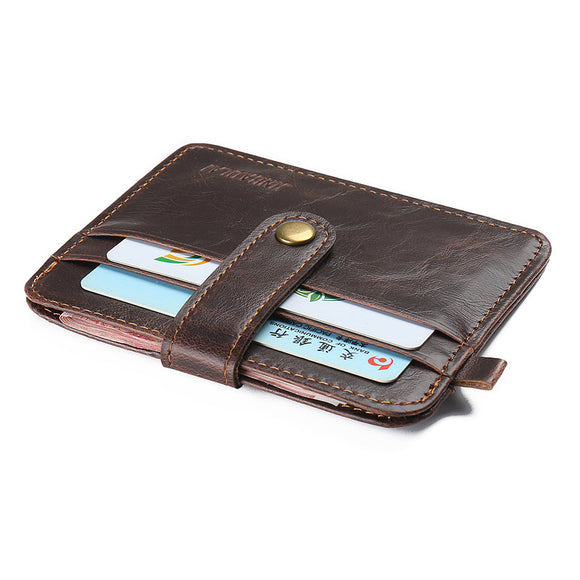 Hot Vintage Crazy Horse Leather Slim Men's Wallet With Small Money Bag Man Thin Credit Card Holder Mini Purse For Male