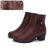 Genuine Leather women boots  2021 winter thick wool lined genuine Leather women snow boots large size women winter shoes