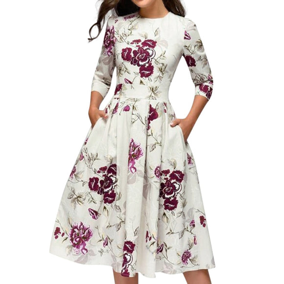 Sagace Dress Women Elegent A-line Vintage Printing Party Vestidos Dresses Вечерние Платья Kobieta Sukienka