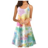 JAYCOSIN Clothes Women Sexy O-Neck Sleeveless Mini Dress 2020 Fashion Tie-Dye Print Adjustable Backless Summer Party Dress E22