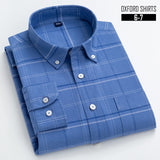 S-8XL Plus Size New Men's 100% Cotton Oxford Shirts Men Long Sleeve Casual Slim Fit  Dress Shirts For Male  Business Shirt Tops