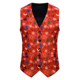 Snowflake 3D Print Red Christmas Vest Men 2019 Autumn New Slim Fit Waistcoat Mens Xmas Party Holiday Prom Tuxedo Vests Chaleco