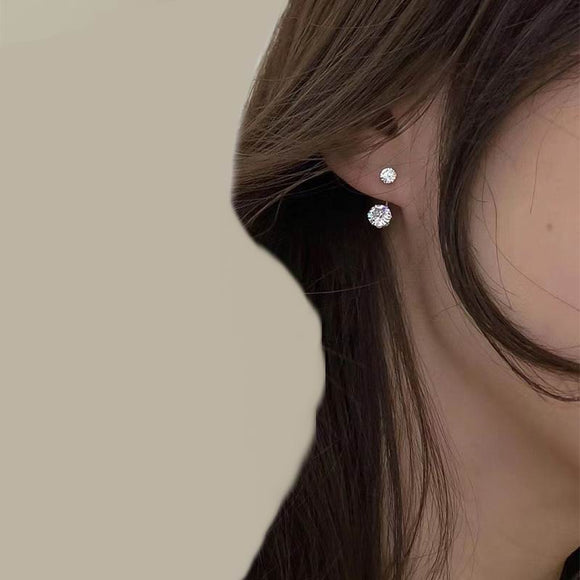 Fashion Zircon Front And Back Stud Earrings For Women 2021 New Jewelry Korean Simple Earings Wholesale