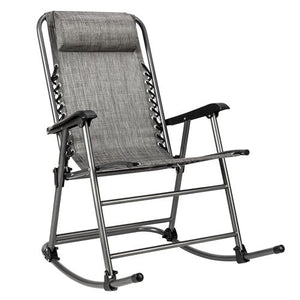 Rocking Chair Leisure Chair for Living Room Gray  Balcony Leisure Chair Adult Folding Leisure Chair